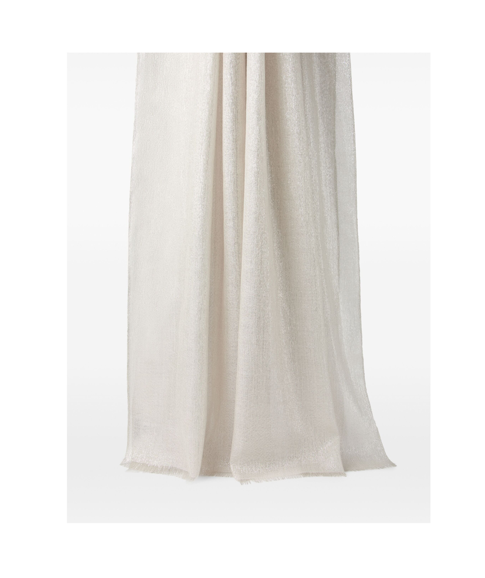 Brunello Cucinelli Sparkling Cashmere-silk Scarf In White