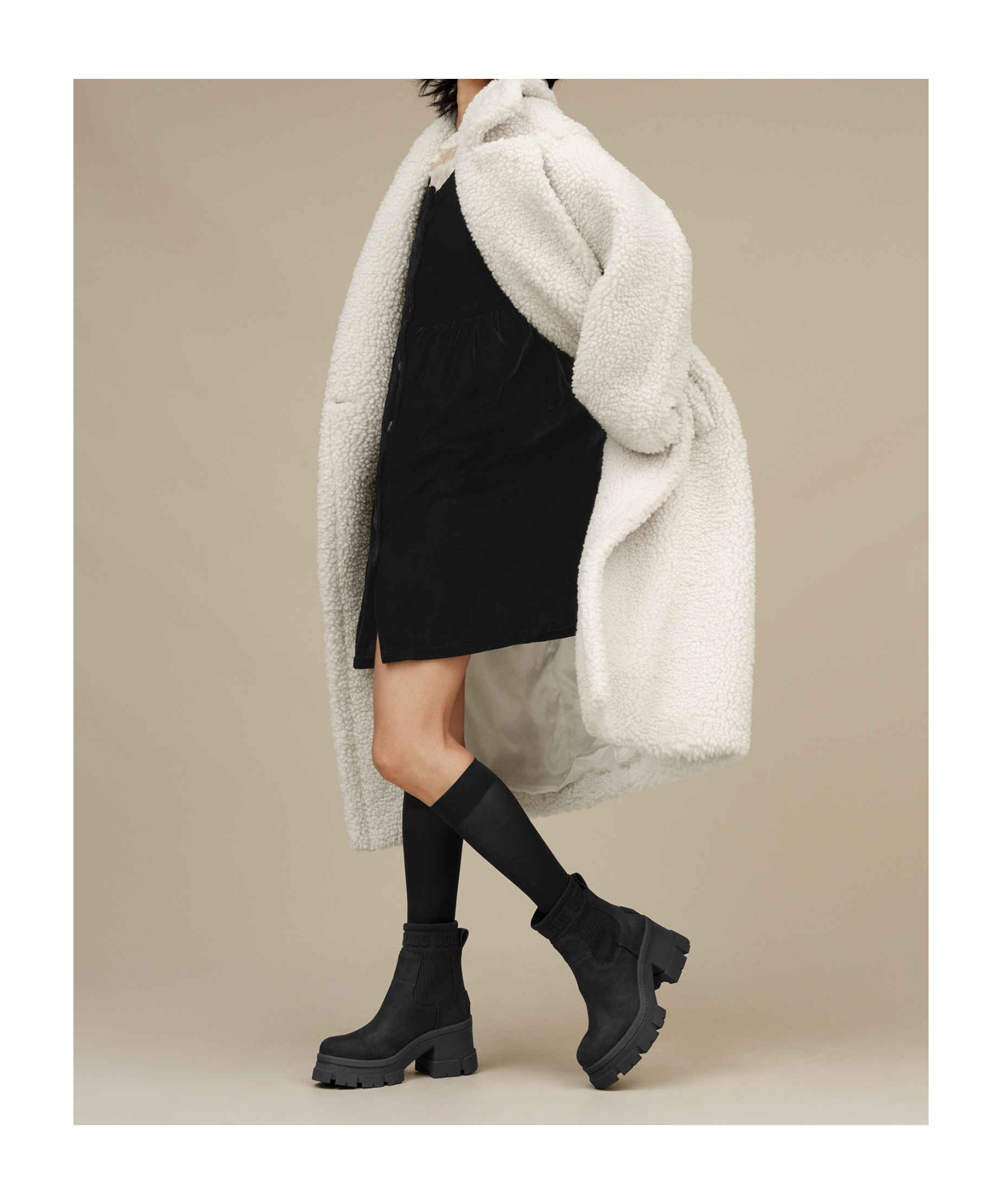 Ugg Gertrude Faux-shearling Coat In White