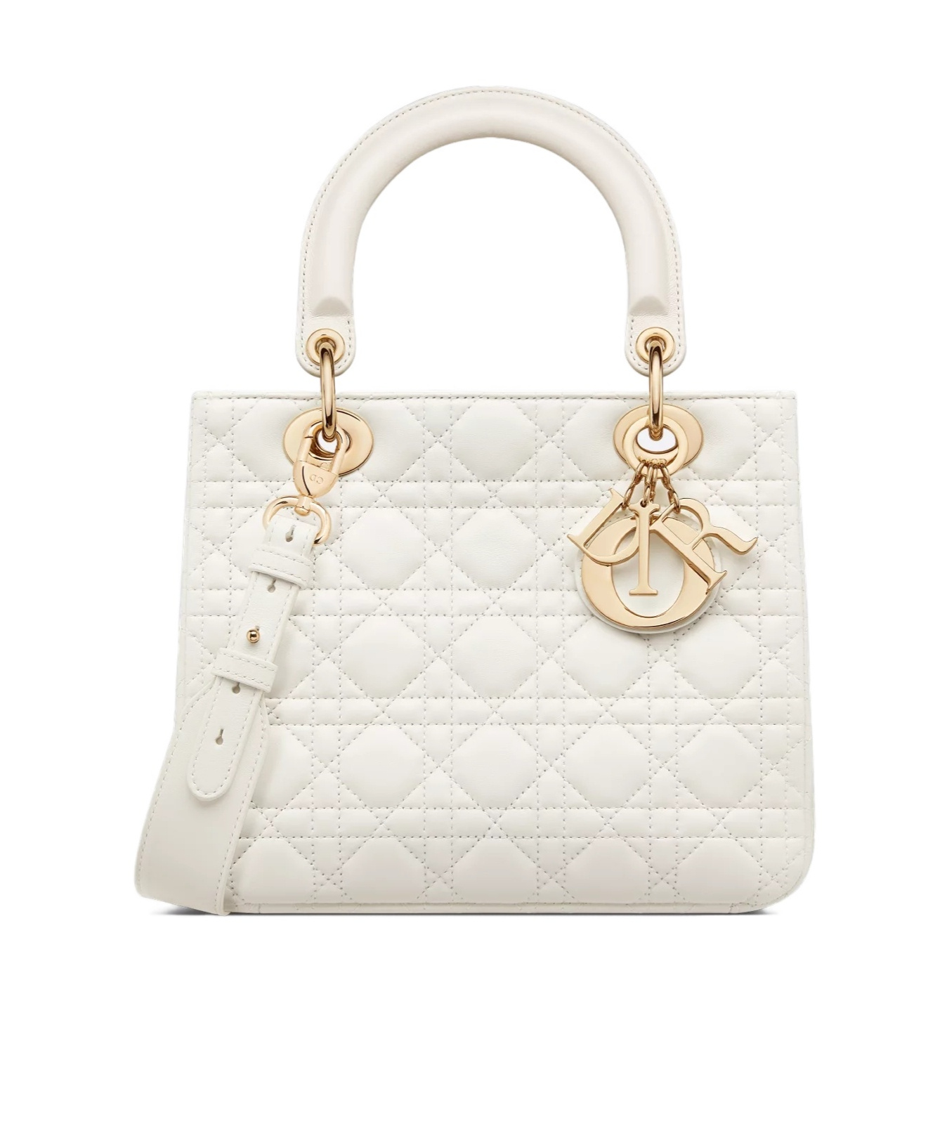Dior Medium Soft Lady Bag In White