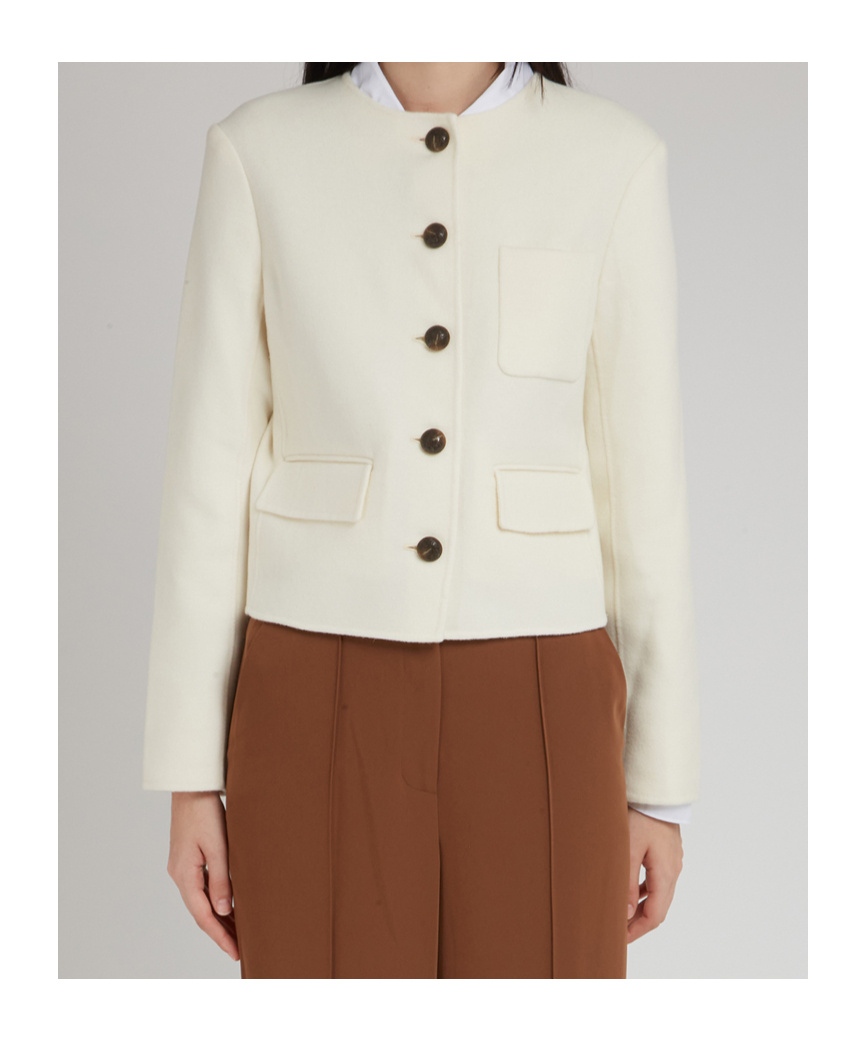 Veronica Beard Lyssa Stretch Wool Jacket In White