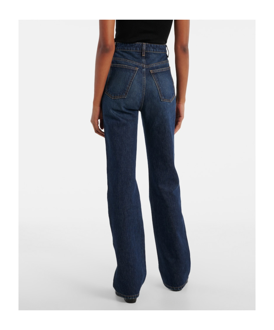 Khaite Danielle High Rise Straight Jeans In Blue