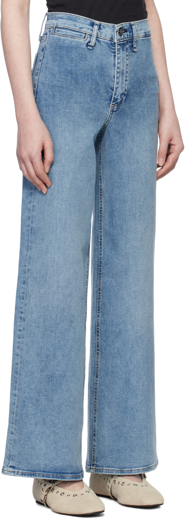 Rag & Bone Blue Straight Epic Hadley Jeans In Blue