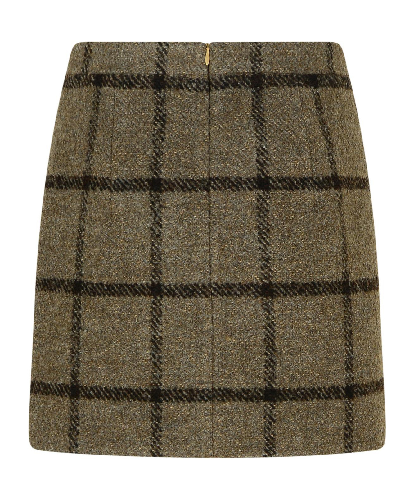 Shop Patou Tweed Mini Skirt In Green