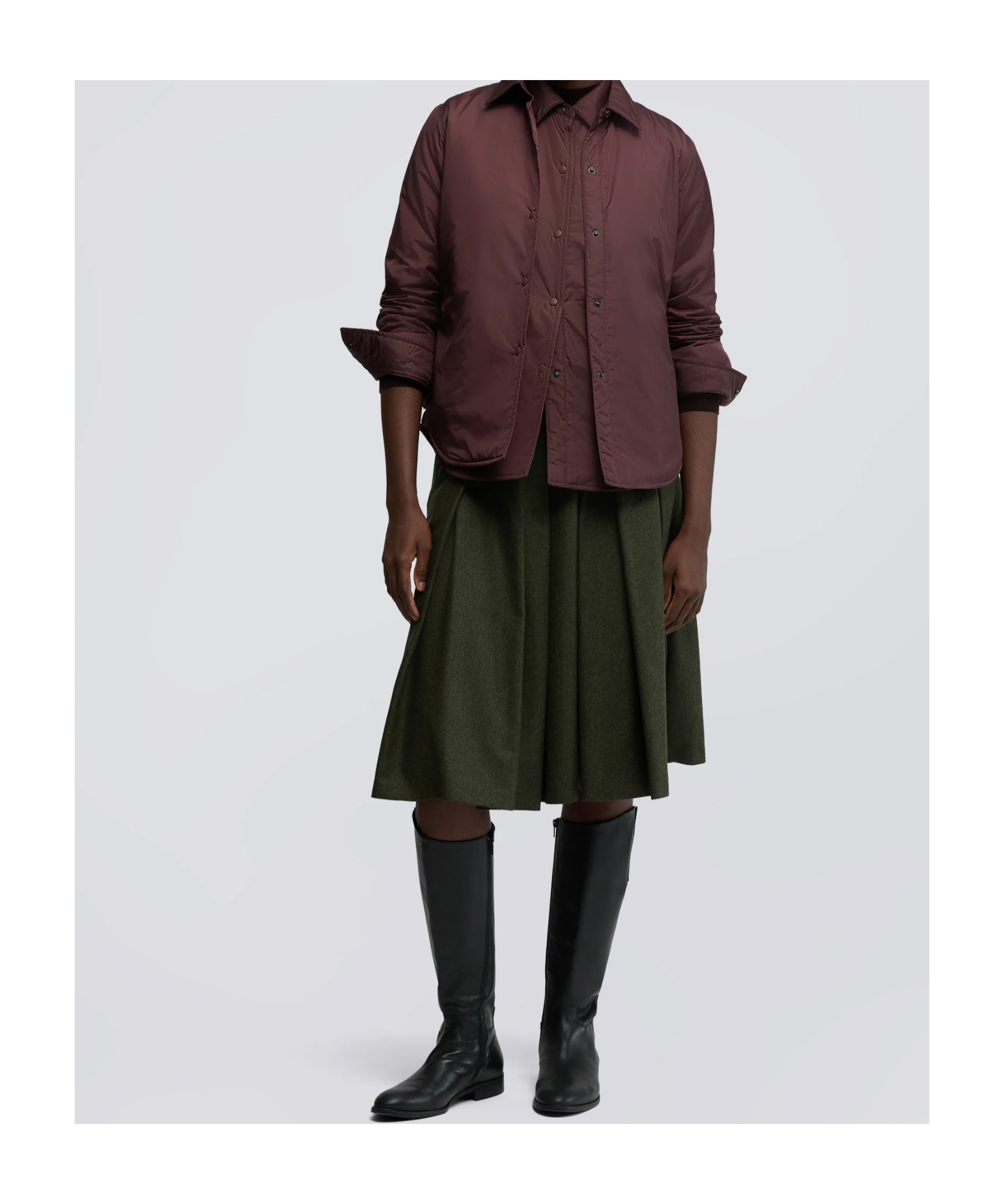 Aspesi Buttoned Padded Shirt Jacket In Red