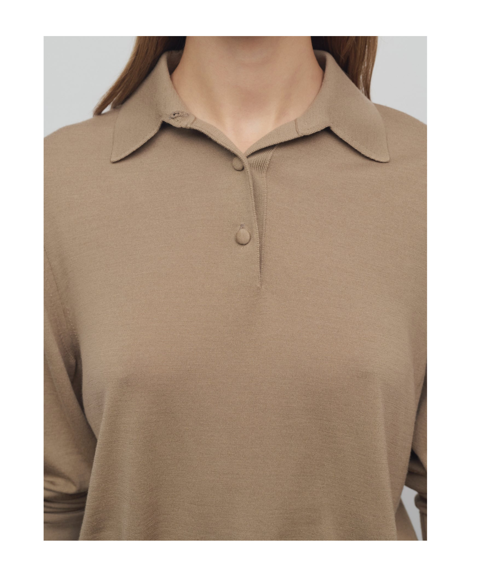 The Row Ipanelli Wool Polo Shirt In Brown