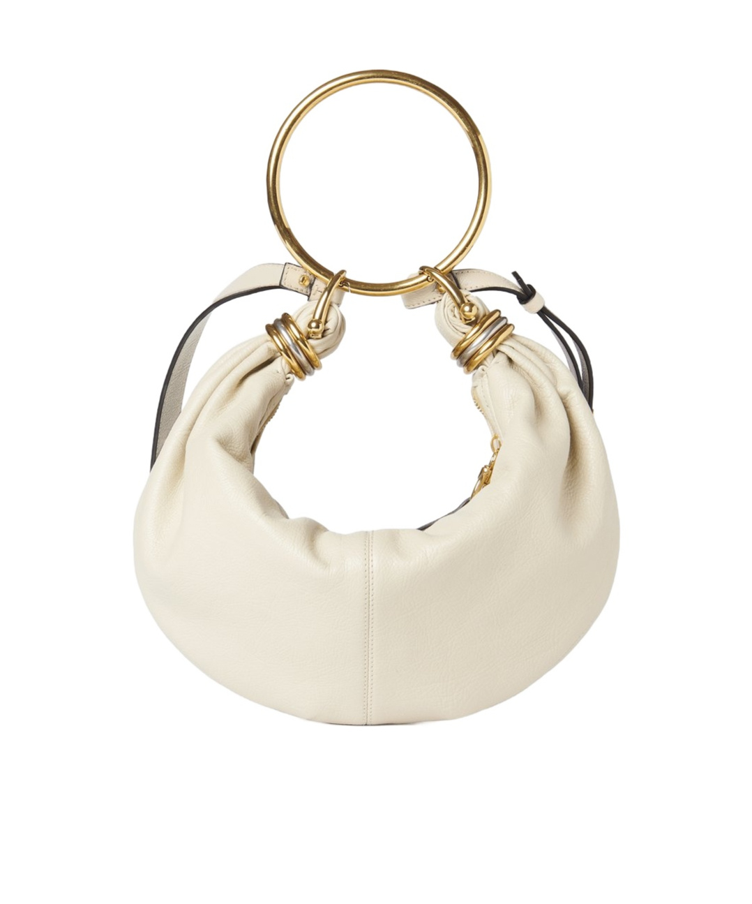 Chloé Bracelet Bag Mini In Shiny Grained Calfskin In White