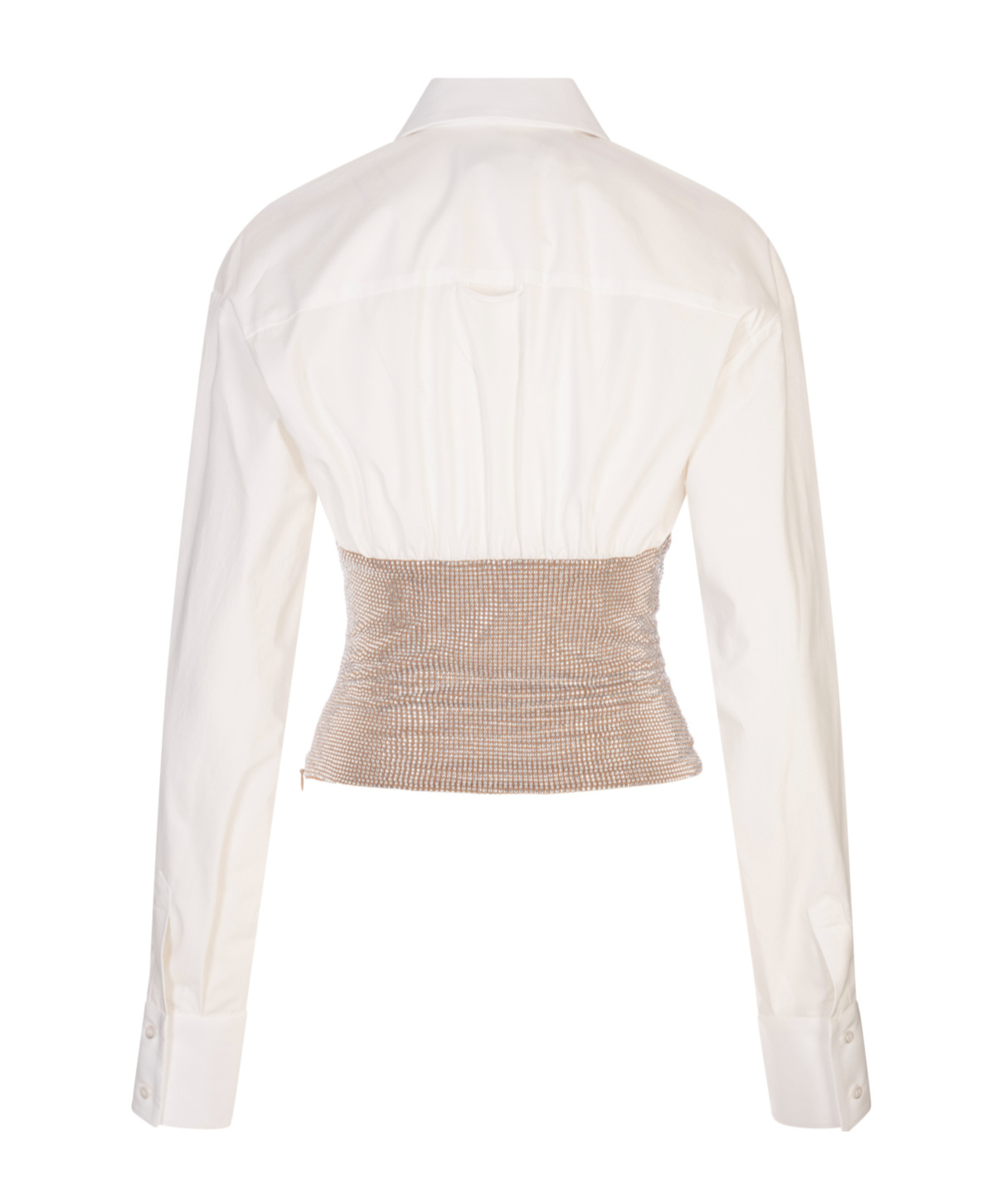 Giuseppe Di Morabito Collared Long Sleeve Fitted Waist Shirt In White