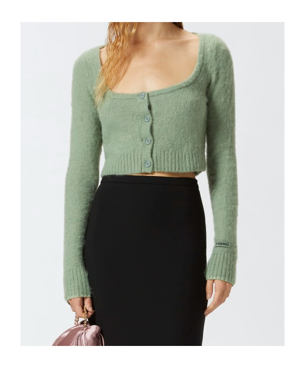 Shop Pinko Colorpoint Cardigan In Green