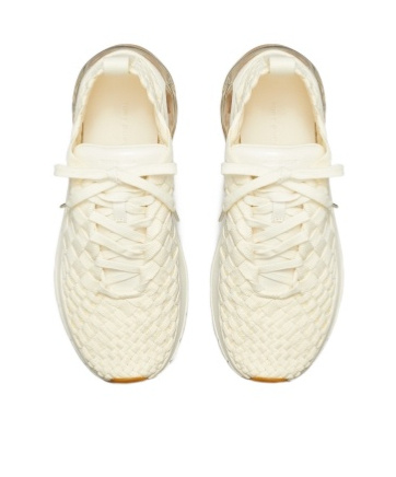 Tory Burch Good Luck Woven Trainer Sneakers In Nude