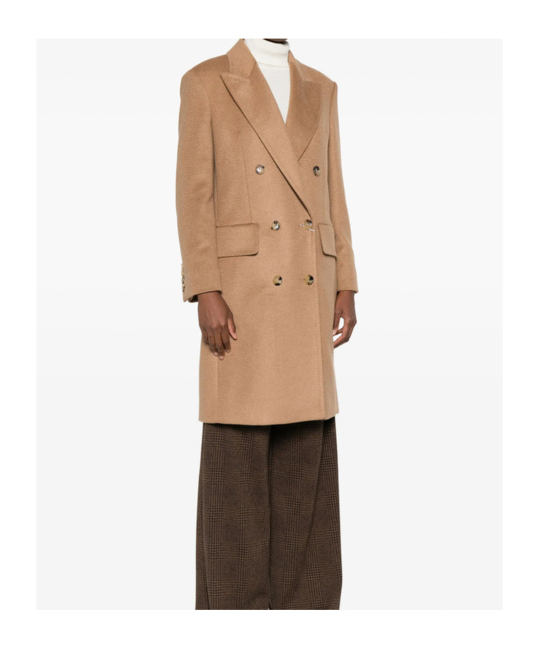 Max Mara Double-breasted Coat In Brown