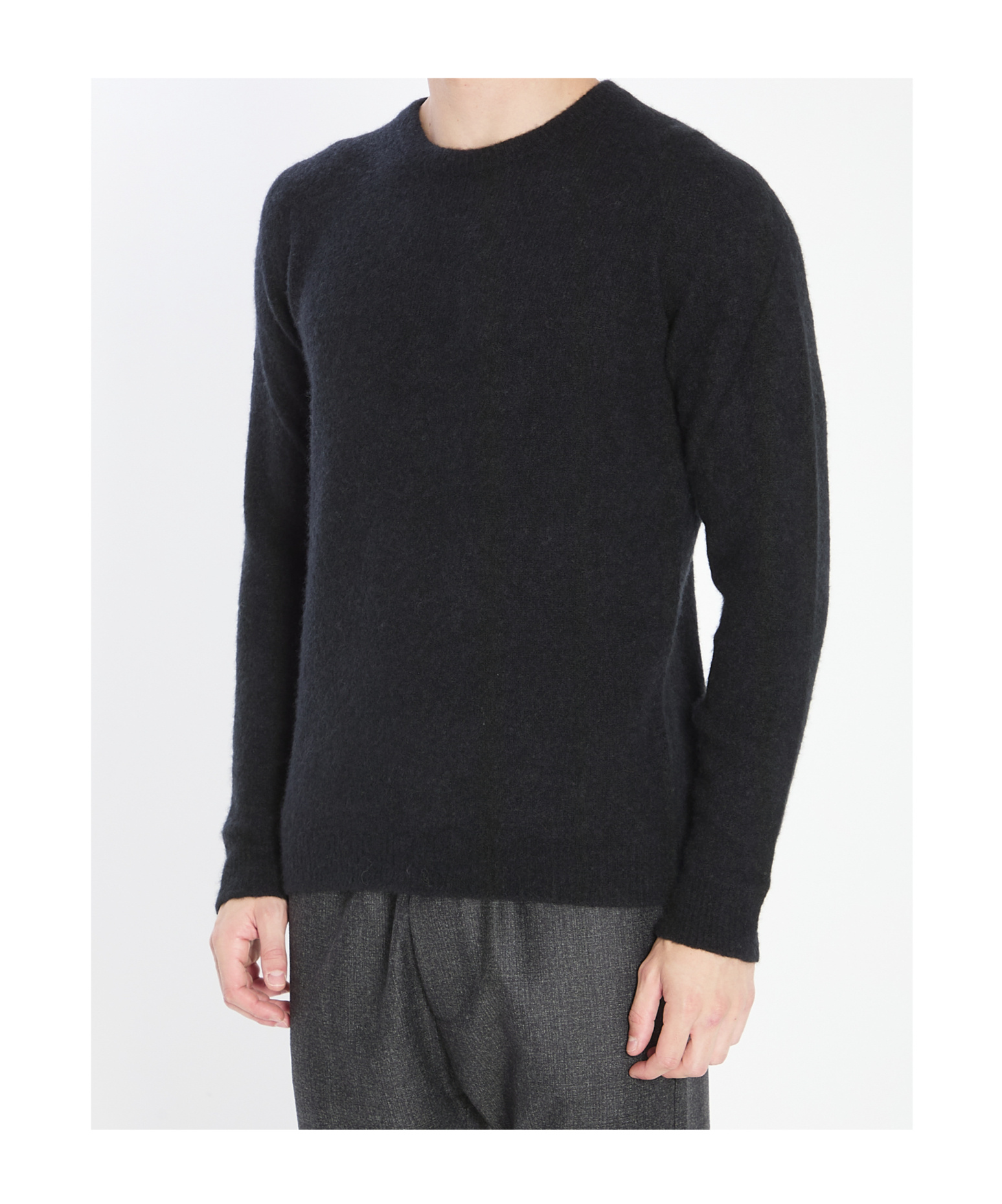 Roberto Collina Crew Neck Long-sleeved Sweater In Black