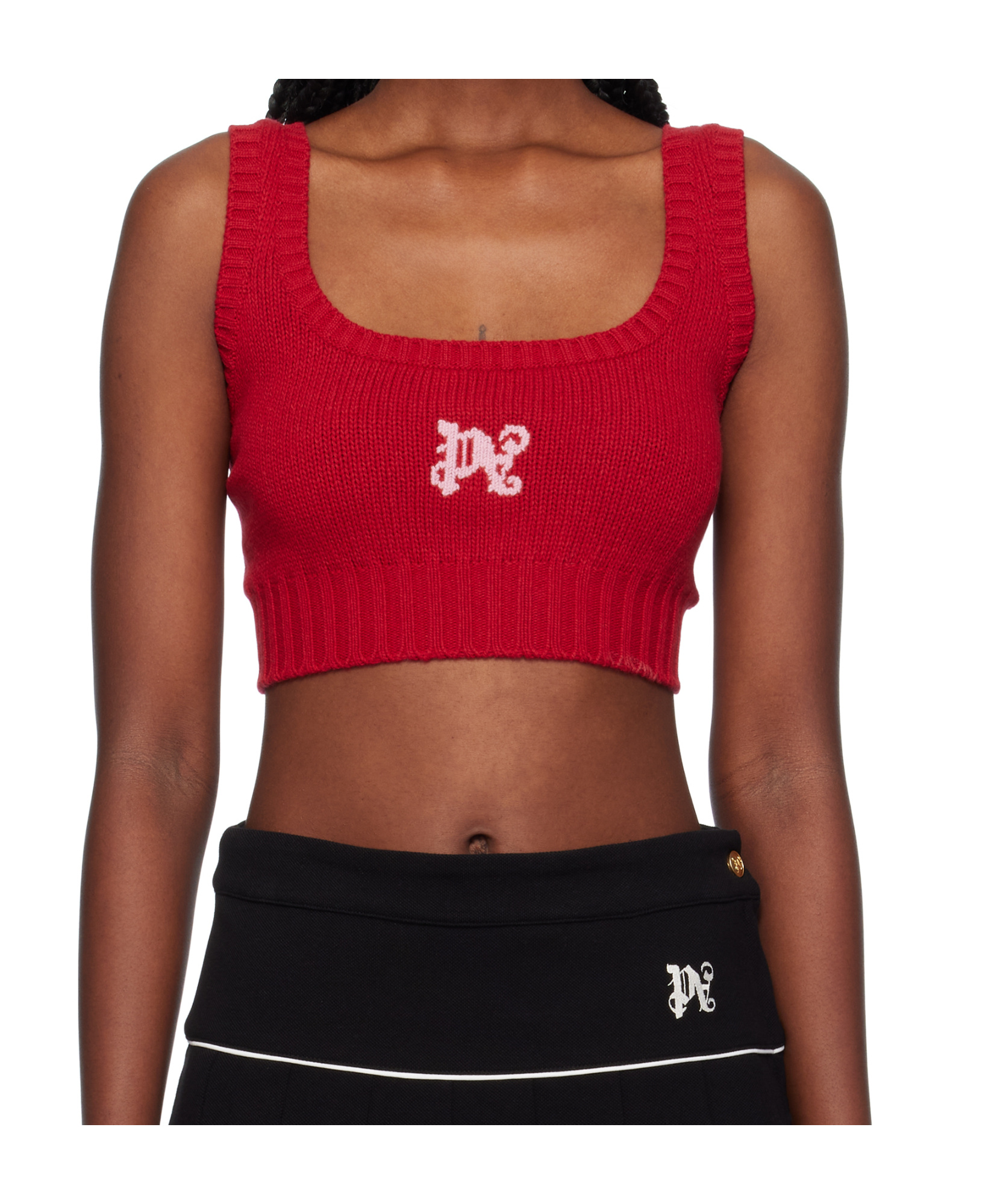 Palm Angels Knit Vest In Red