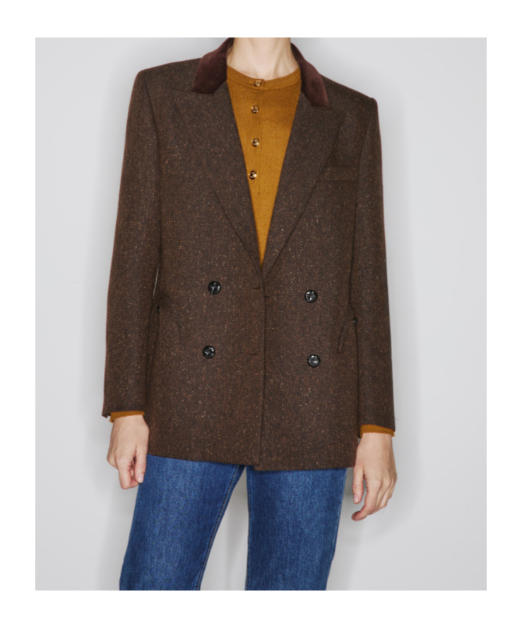 Blazé Milano Winibelle Nightbreak Wool-blend Blazer In Brown