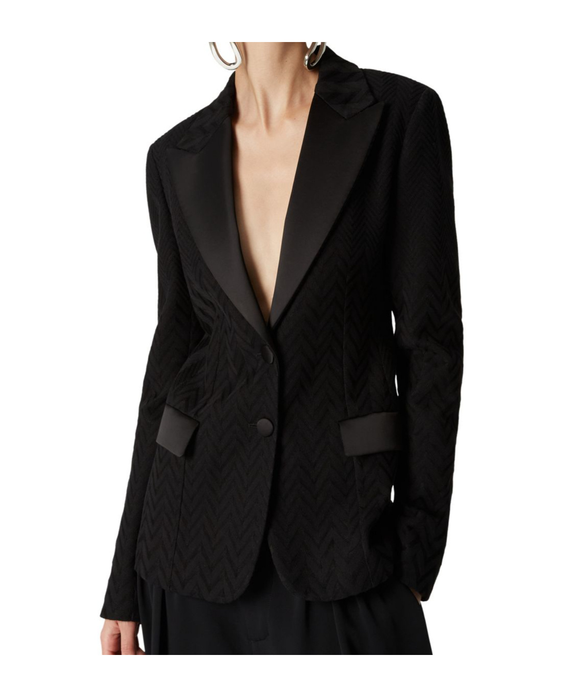 Missoni Lapel Long-sleeved Suit Jacket In Black
