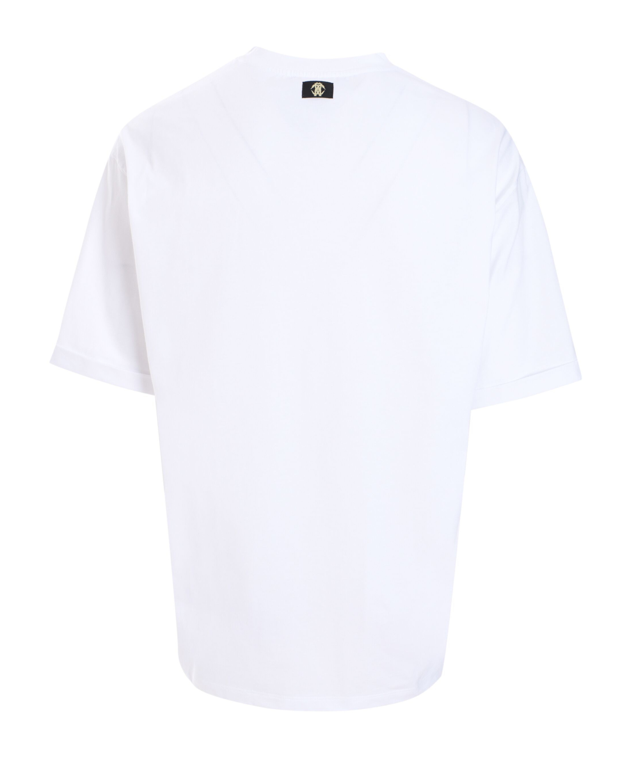 Shop Roberto Cavalli Logo Appliqué Cotton T-shirt In White