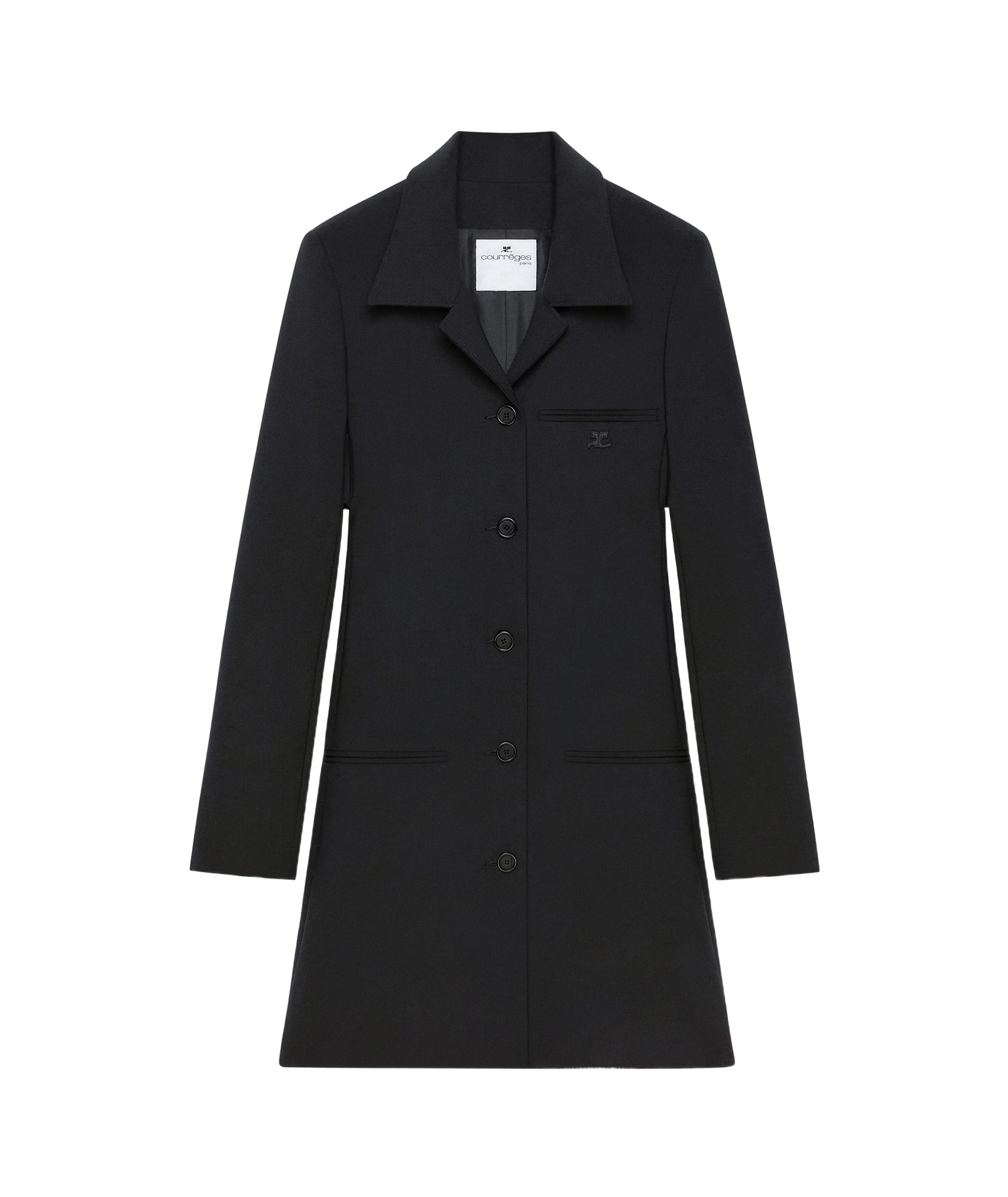 Shop Courrèges A-line Coat In Black