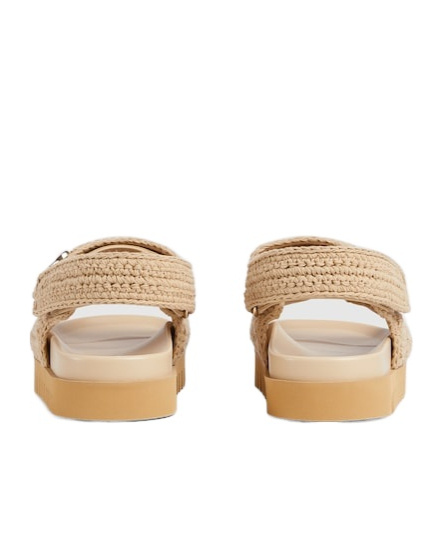 Gucci Beige Crochet Sandals In Sand