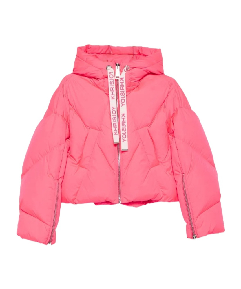 Khrisjoy Long-sleeved Hooded Down Jacket In Pink