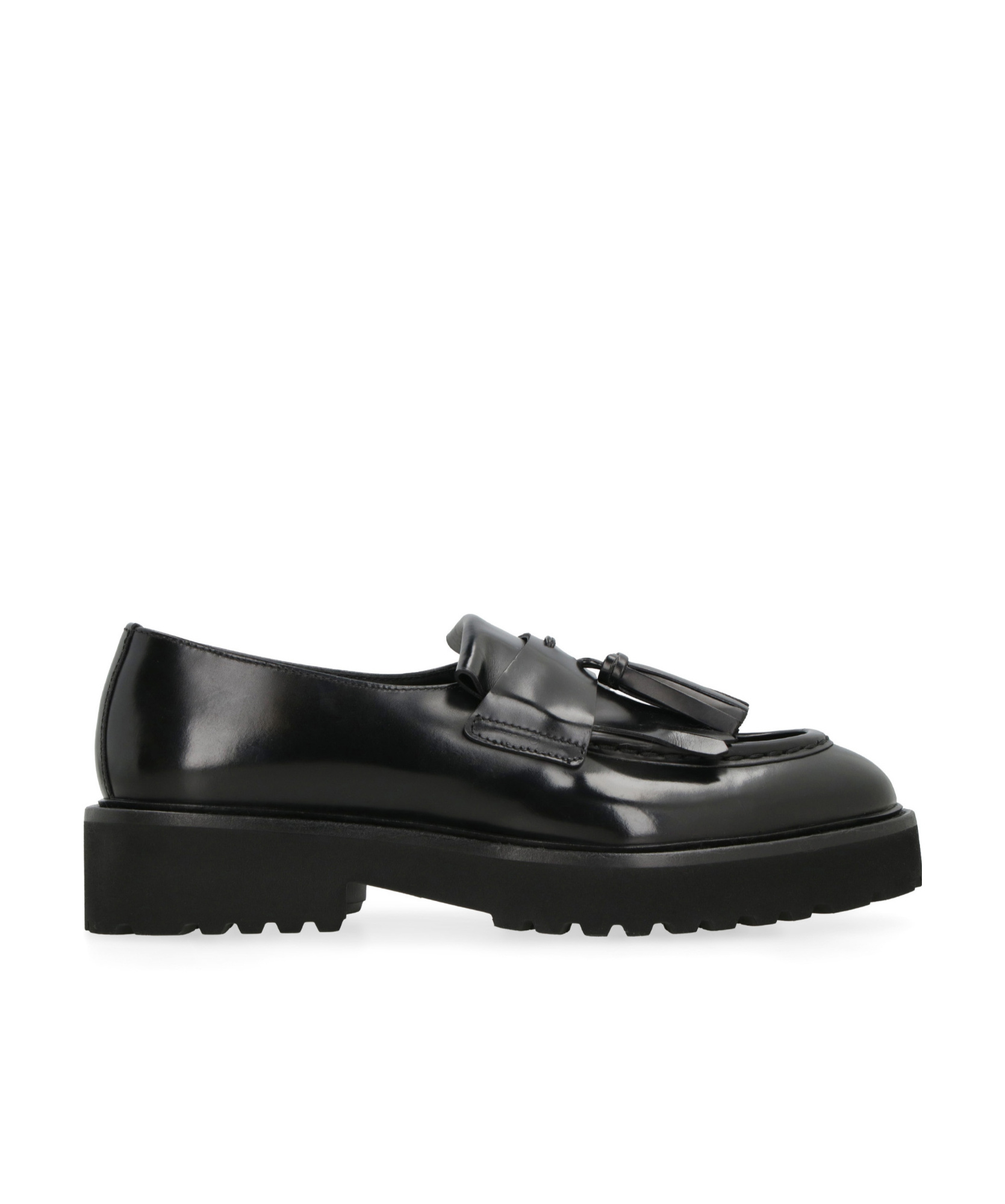 Doucal's Leather Tassel-penny Loafers In Black