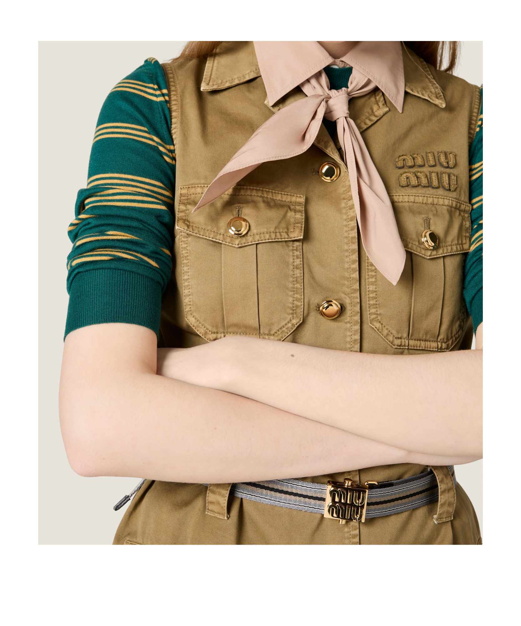 Miu Miu Garment-dyed Cotton Satin Dress In Brown