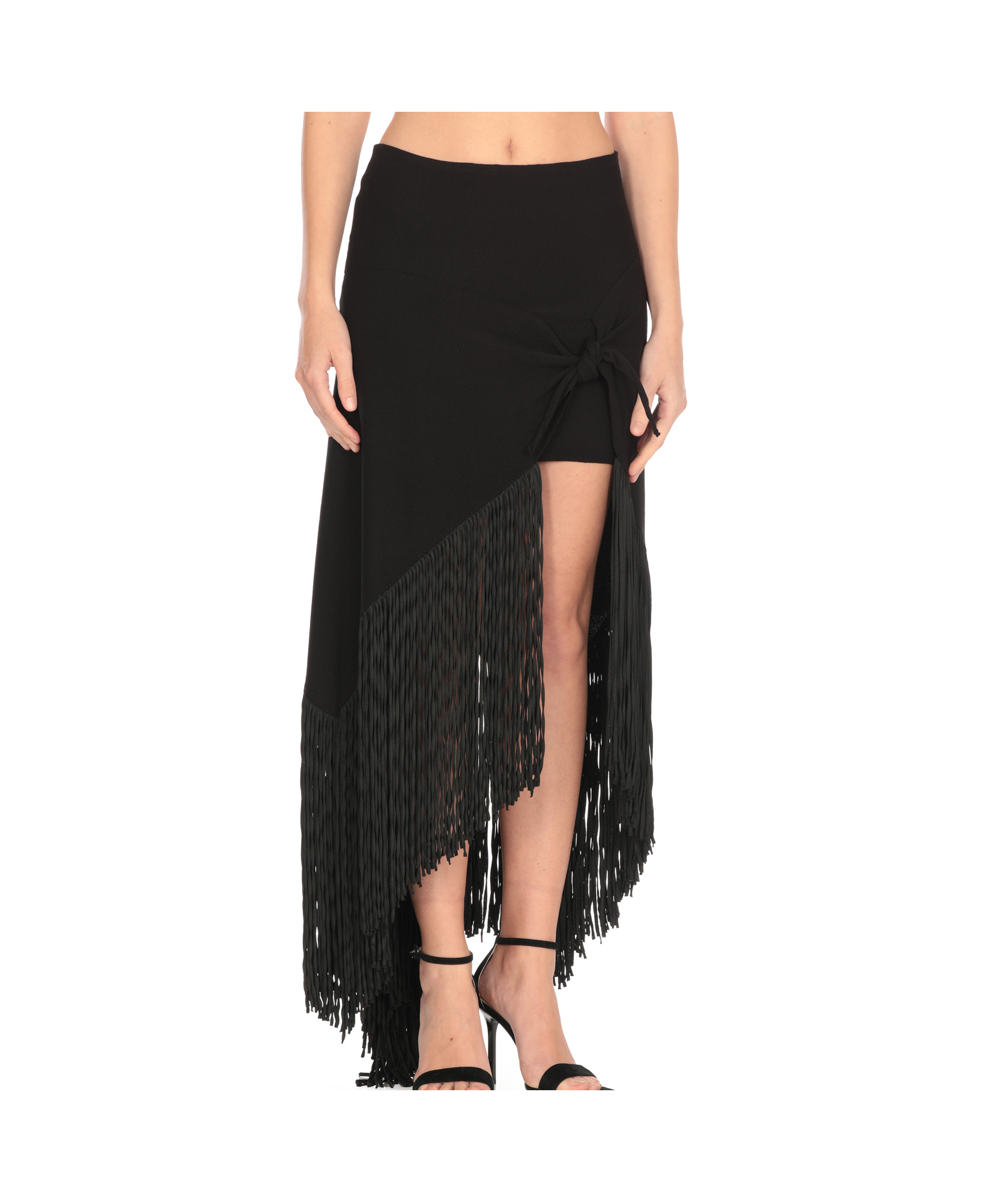 Philosophy Di Lorenzo Serafini Elastic Fringed Maxi Skirt
