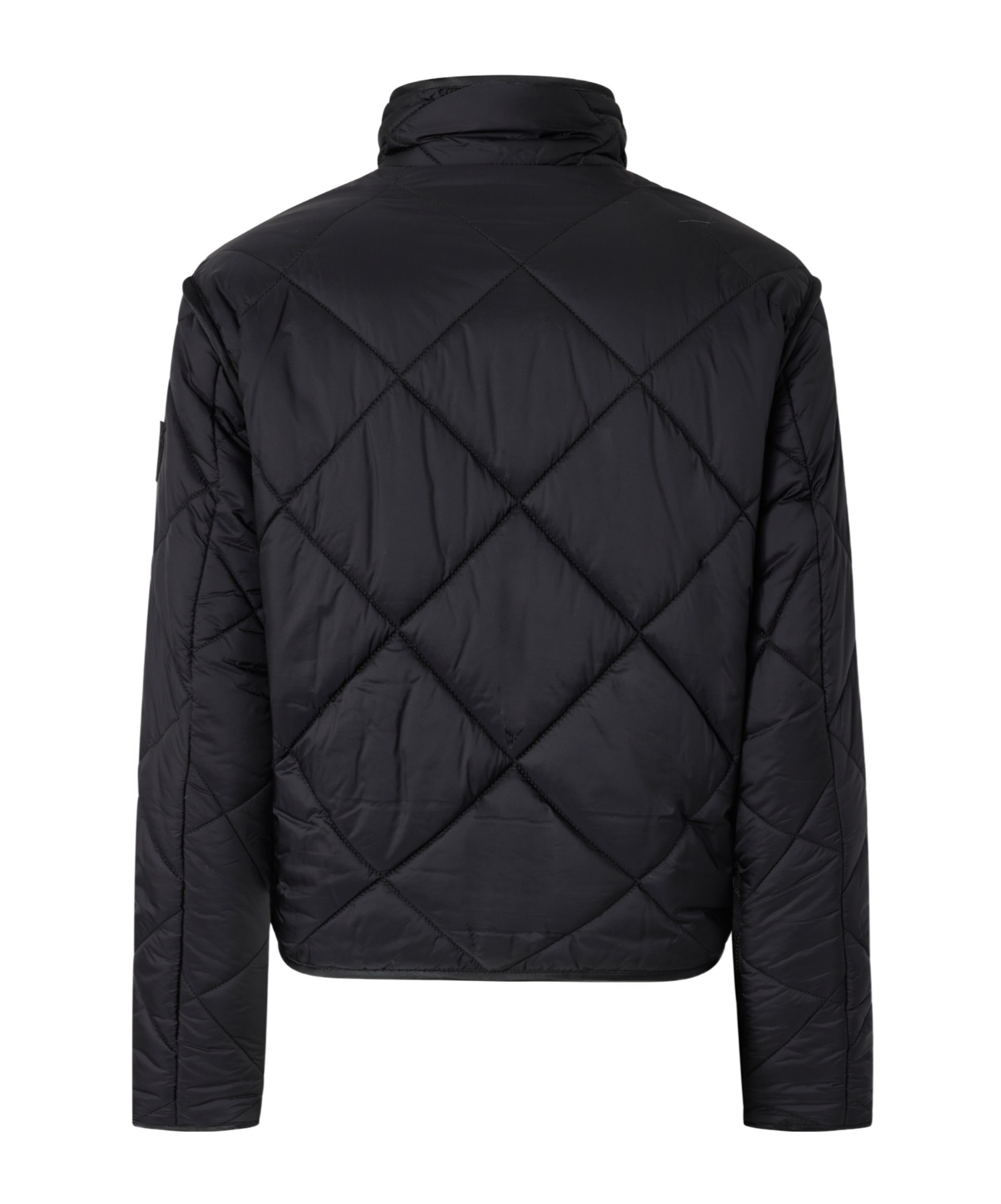 Pinko Quilted Technical Canvas Jacket In Black