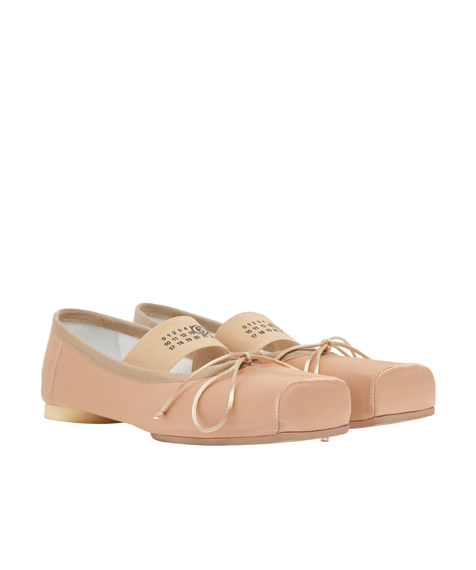 Mm6 Maison Margiela 5mm Ballet Fabric Ballerina Flats In Nude
