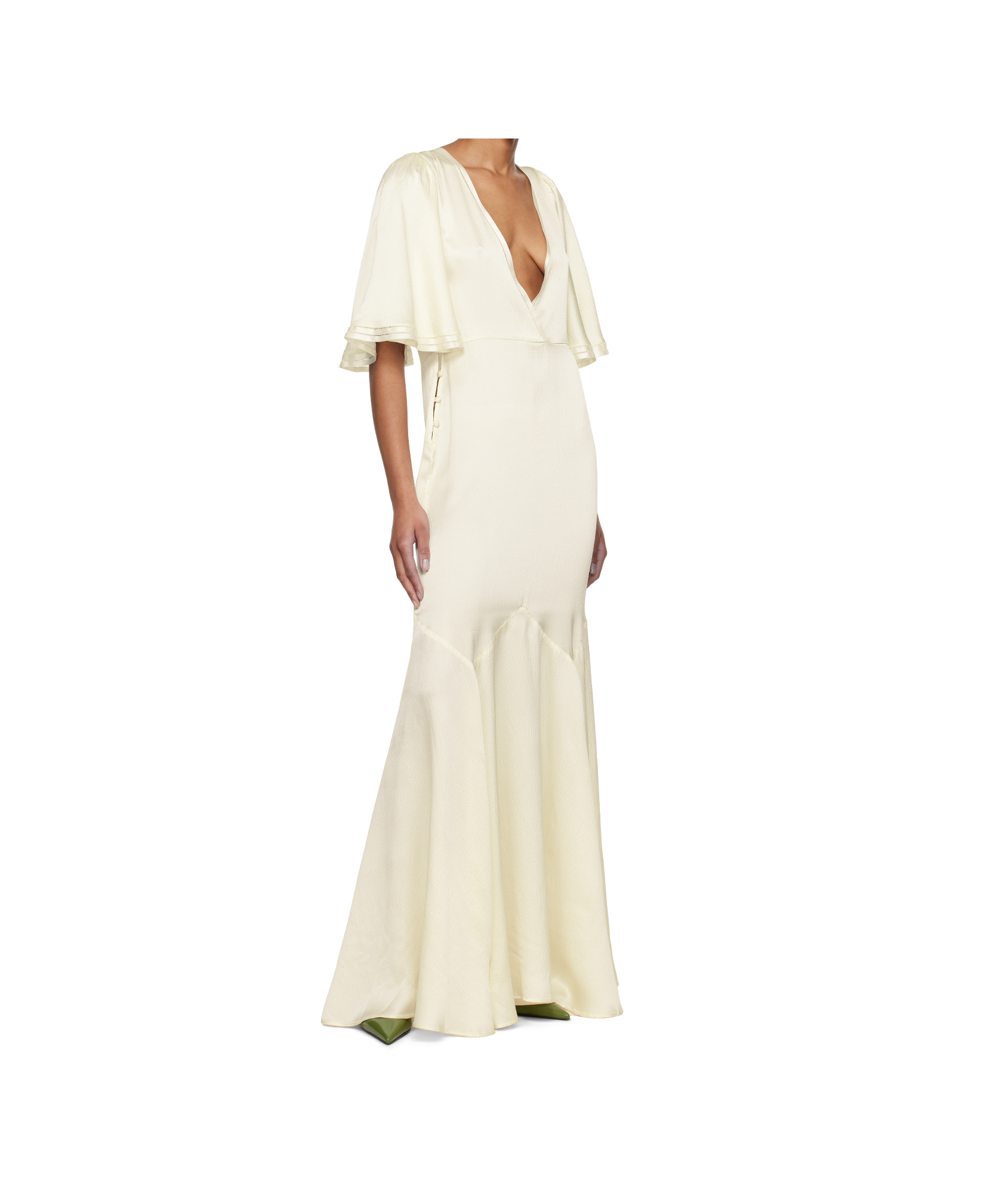 Shop Bode V-neck Dress In White