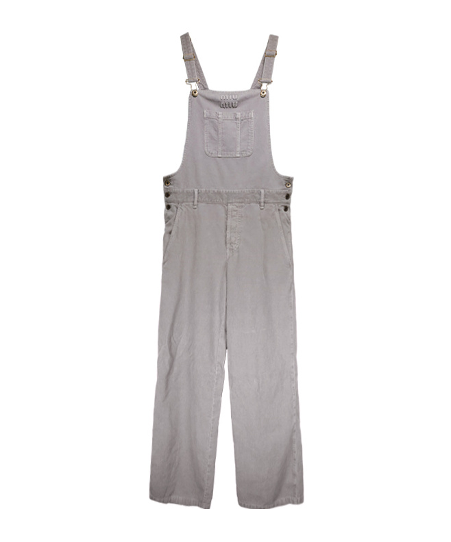 Miu Miu Sleeveless Jumpsuit In Gray