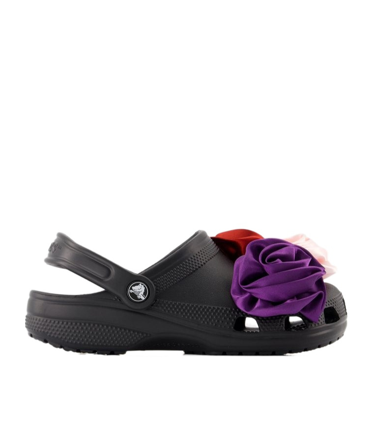 CROCS ROSE-DECORATED SANDALS