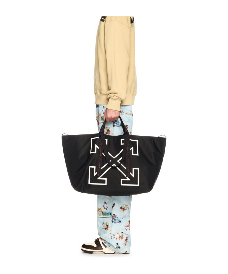 Off-white Large Heritage Day Off Tote Bag In Black