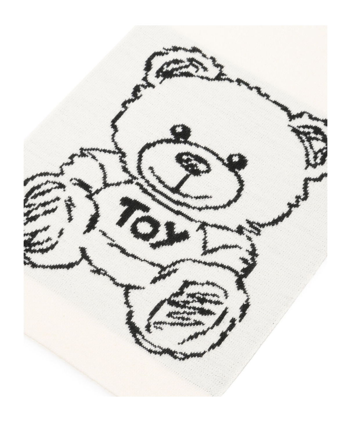 Moschino Teddy Bear Pattern Scarf In White