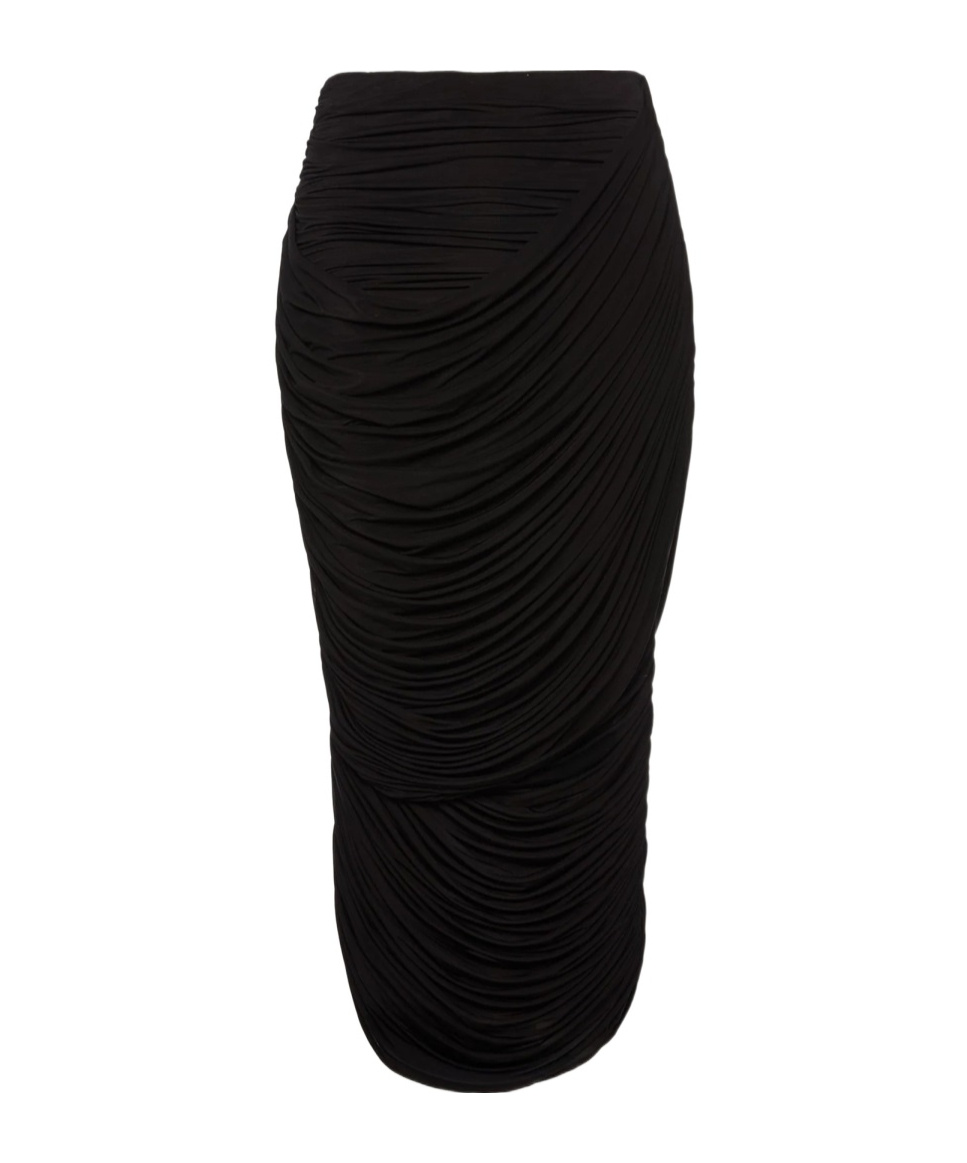 Magda Butrym Midi Skirt With Draped And Ruched Design In Black