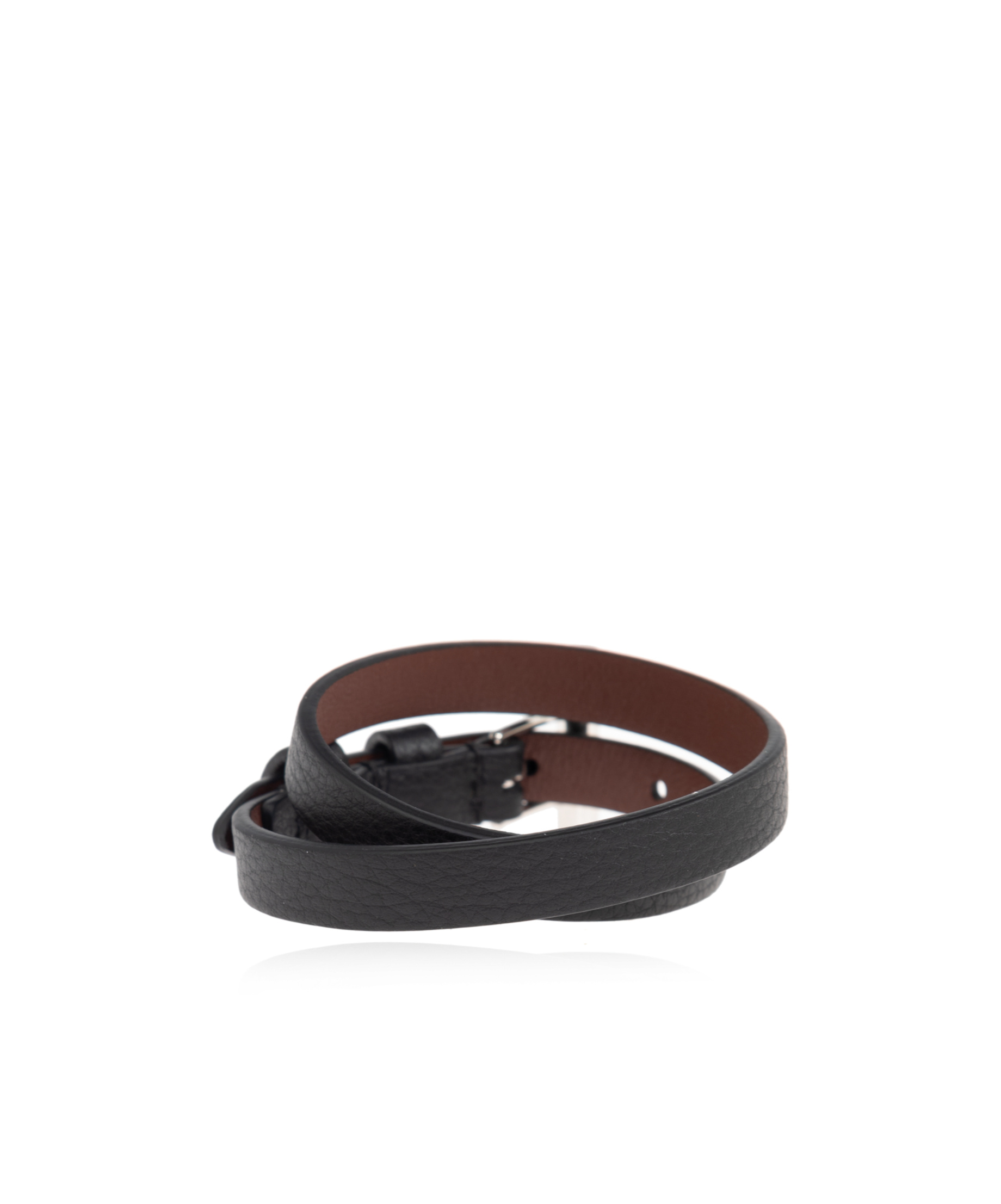 Alexander Mcqueen T-bar Double Wrap Leather Bracelet In Black