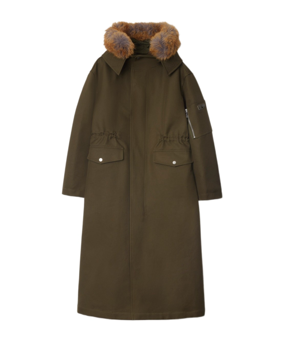 Burberry Hooded Parka Coat In Brown