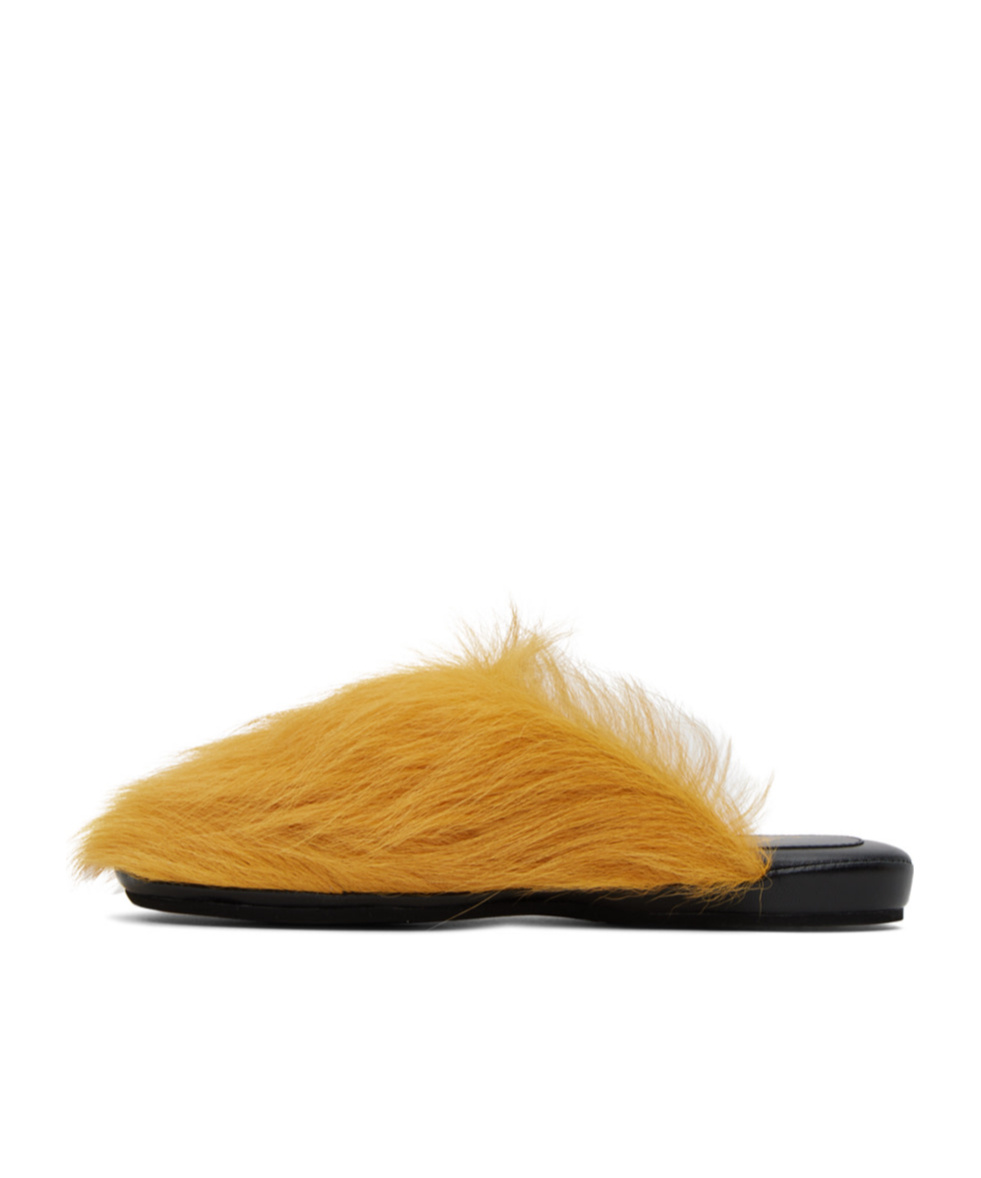 Marni Yellow Fussbett Sabot Slippers In Orange