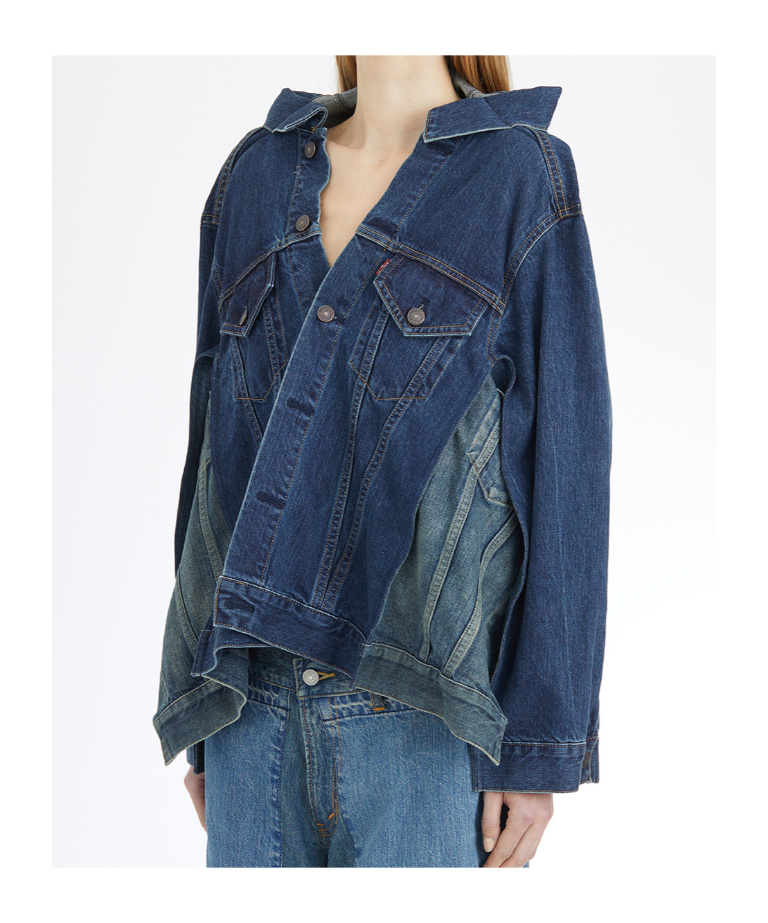 Junya Watanabe Patchwork Denim Jacket With Long Sleeves