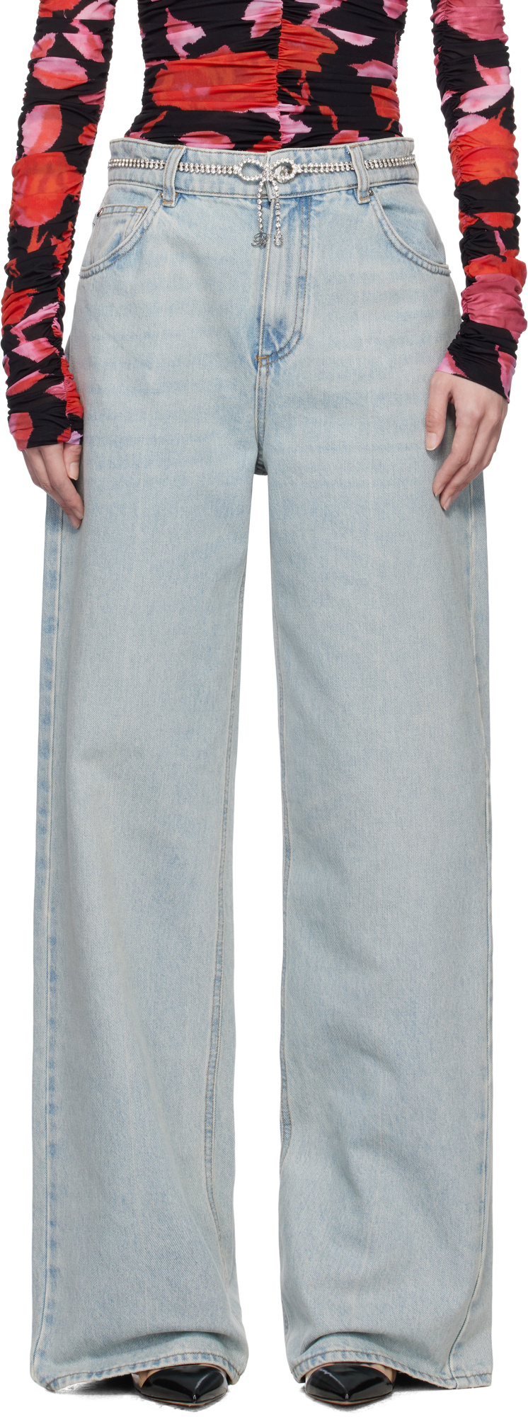 Blumarine Blue Boy Fit Jeans In Gray