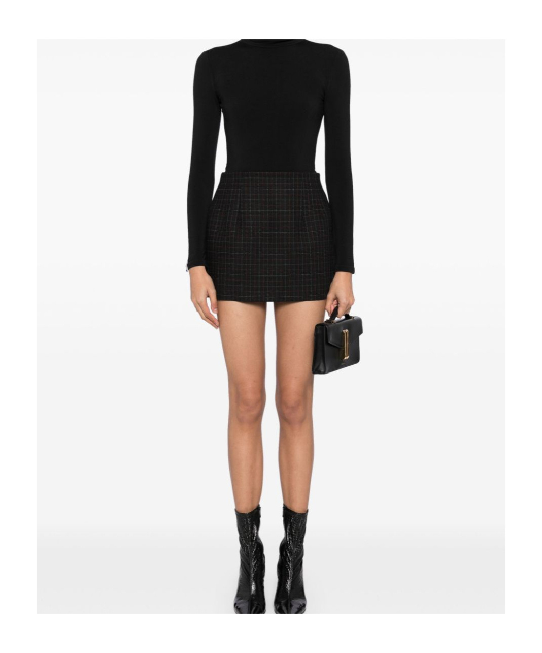 WARDROBE.NYC CHECKED MINI SKIRT