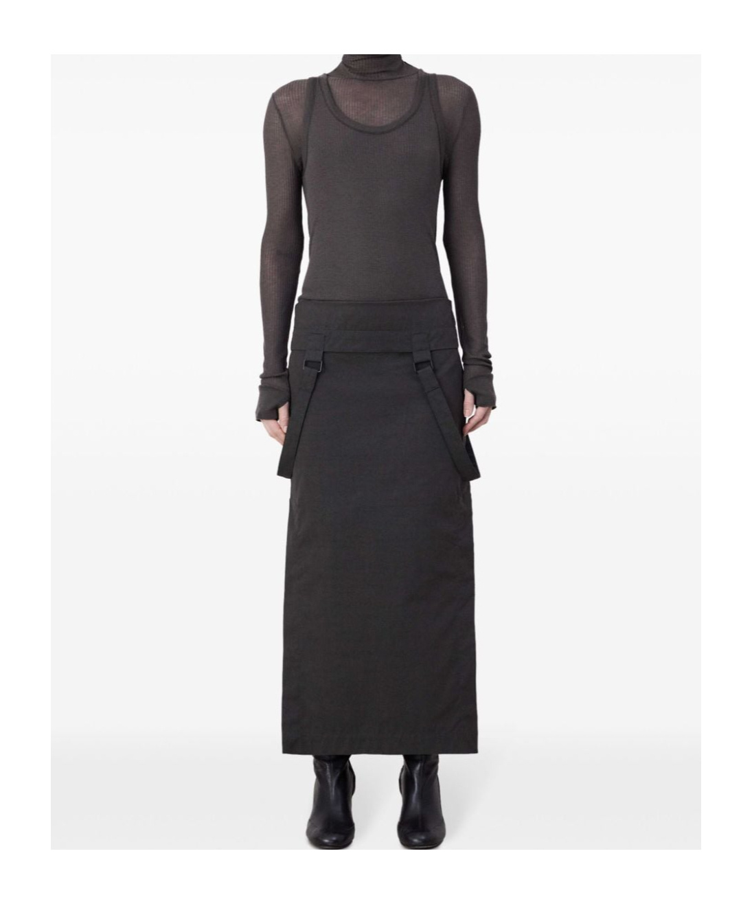Lemaire High-waisted Midi Strapped Skirt In Black