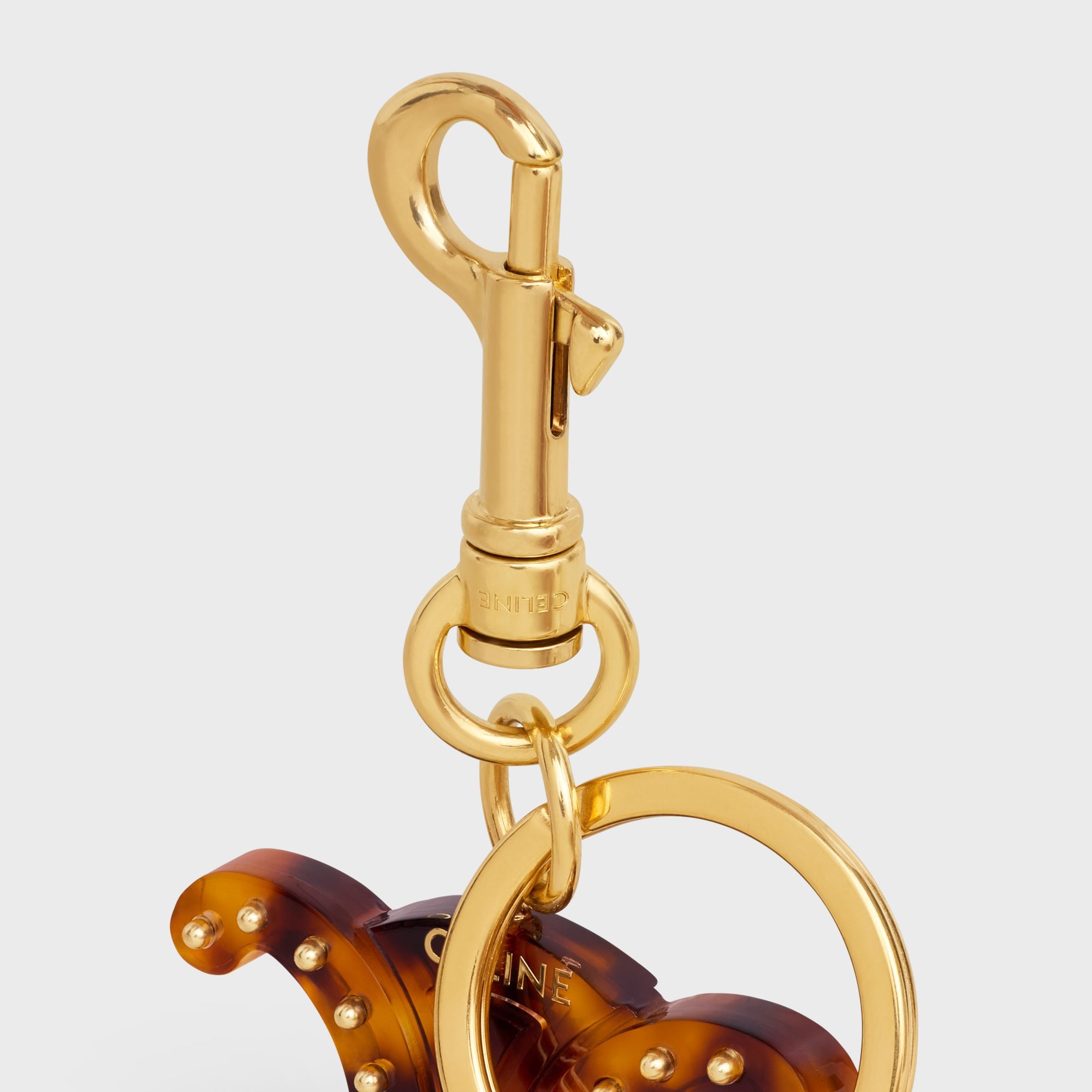 Celine Triomphe Keychain Pendant In Nude