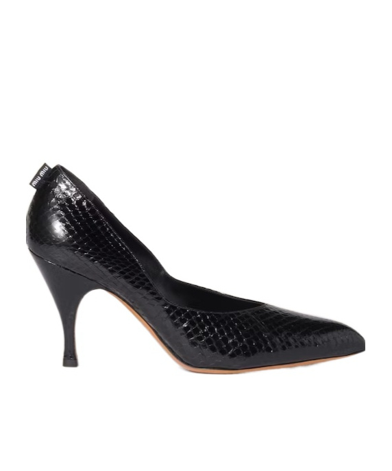 Miu Miu Ayers Leather Pumps In Black