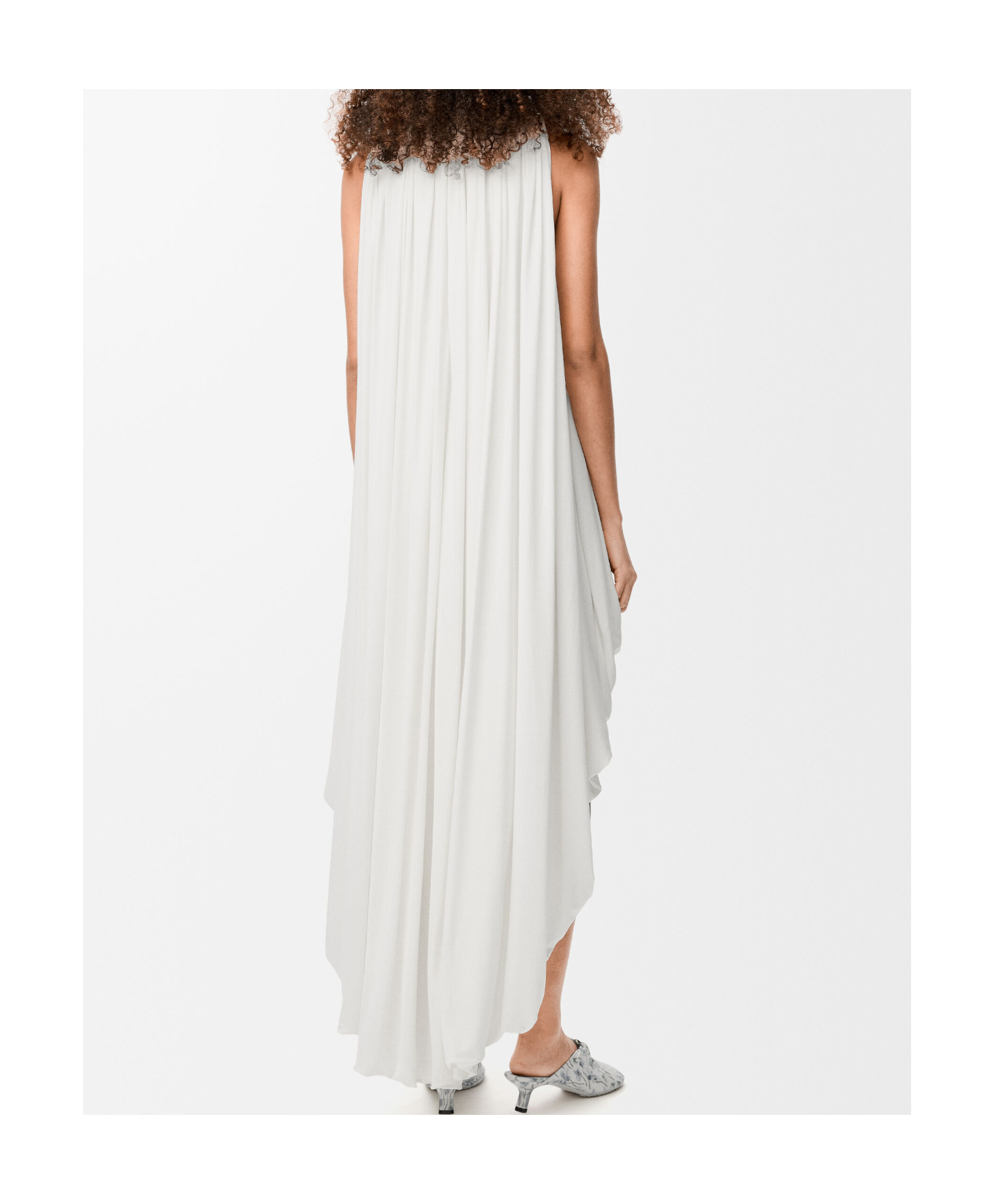 Loewe Silk Draped Mini Dress In White