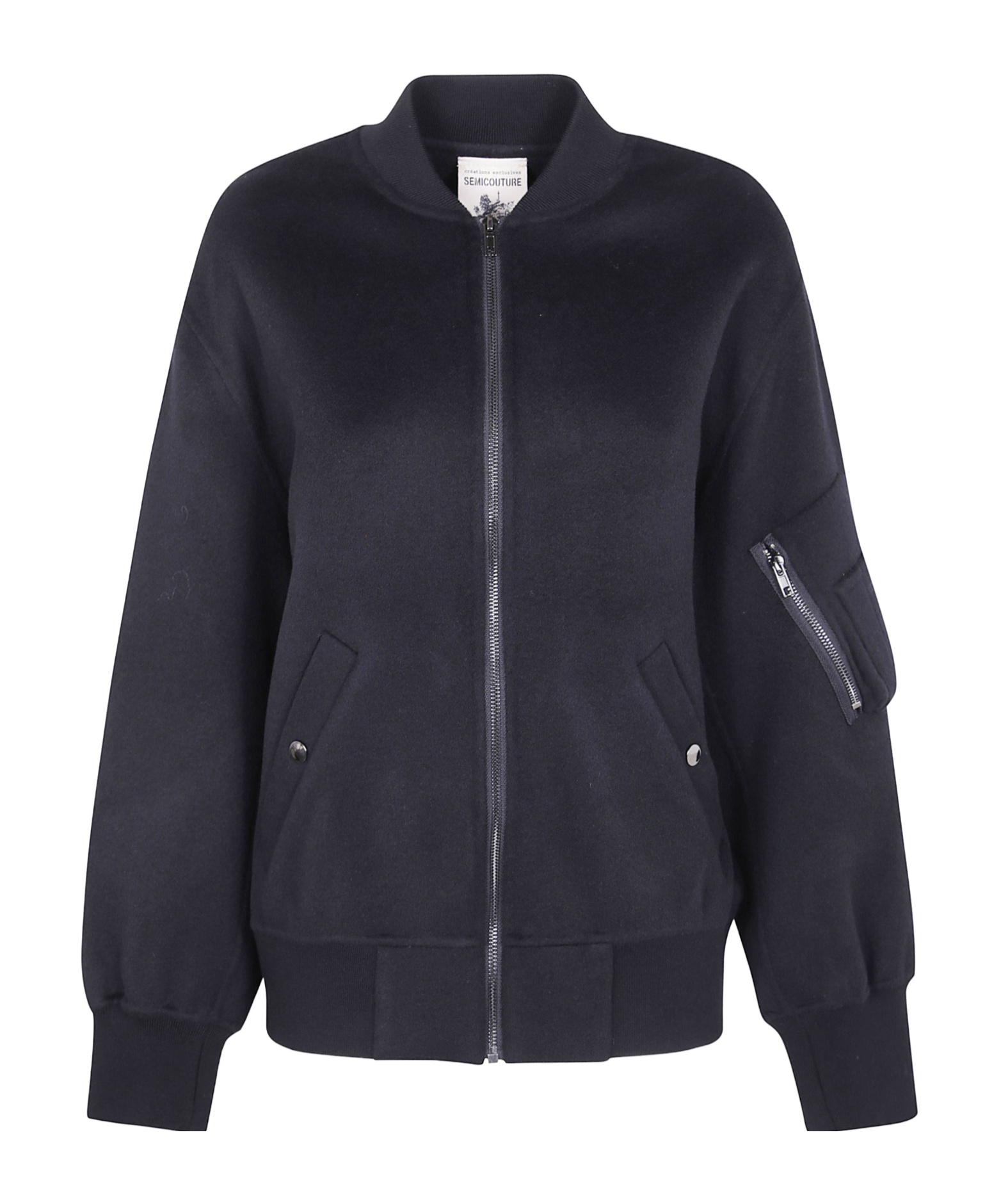 Semicouture Cuffed Hem Side Pockets Zip Pocket In Black