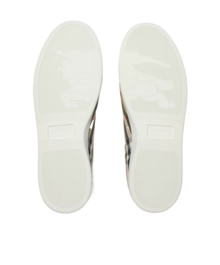Burberry Multicolor Polyamide Low Top Sneakers In Brown