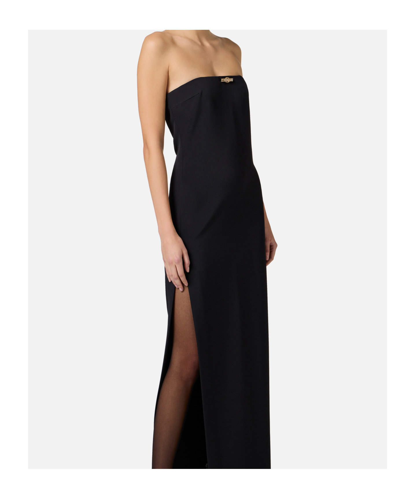 Elisabetta Franchi Tube Top Dress In Black