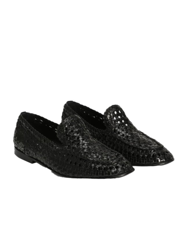 Dolce & Gabbana Slipper From The Dg Evening Line In Shiny Goatskin Woven In Black