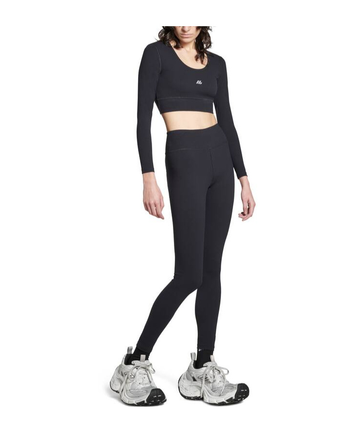 Balenciaga Reflective-logo Leggings In Black