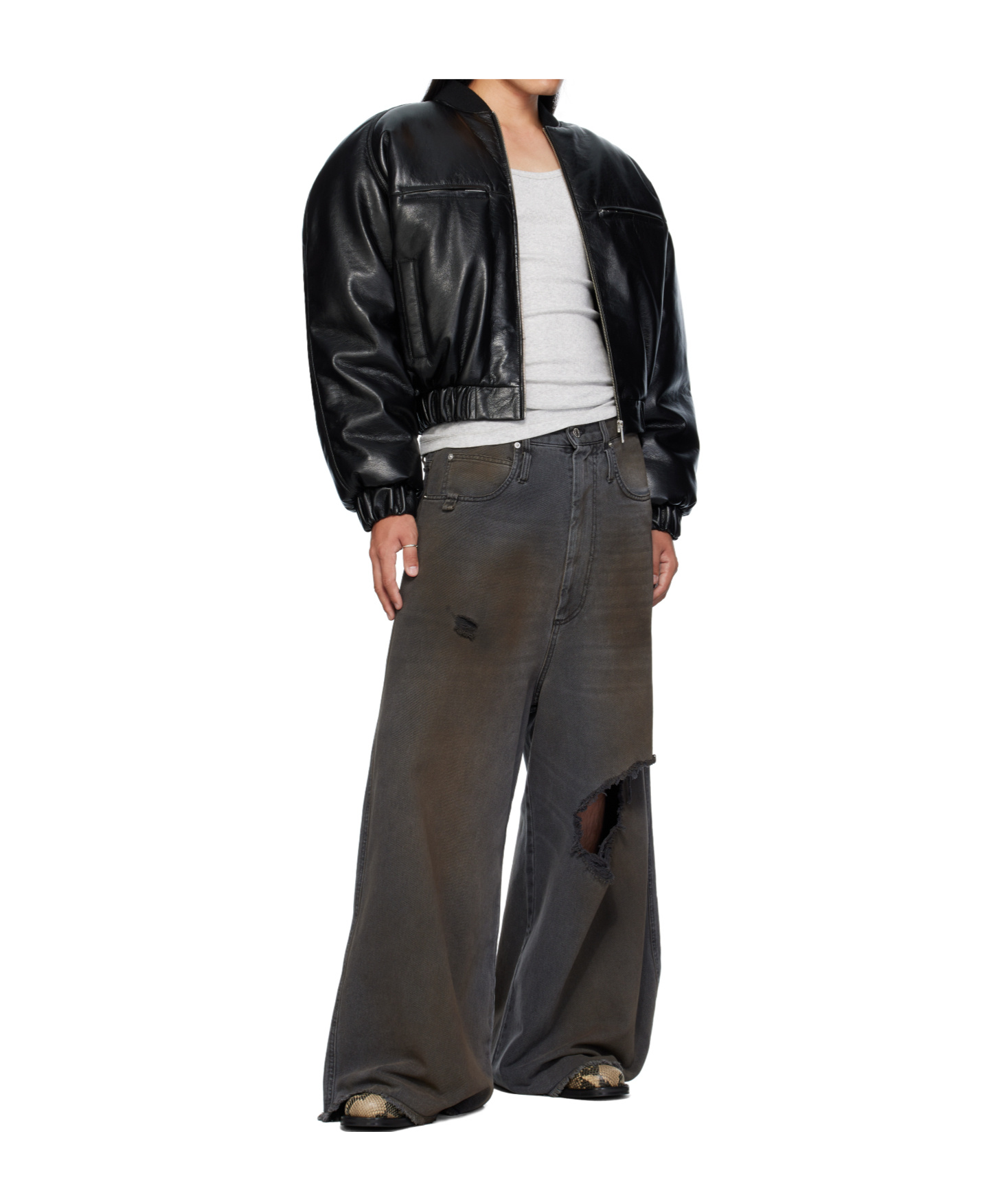 Lu'u Dan Dumpster Jeans In Gray