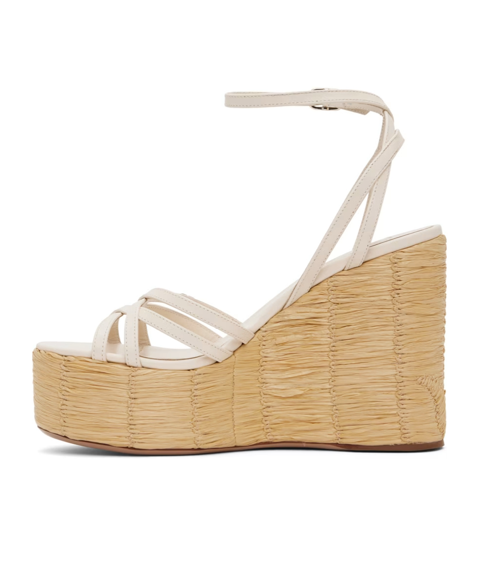 Valentino Off-white Raflower Heeled Sandals In Nude